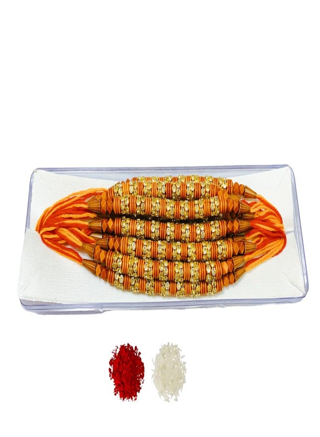Sesonby Bhai Rakhis - Rakhis for Brother, Bhaiya Bhabhi Pair & Rakhi for Kids Boys | Bracelet Style | #Dzn8 (Set Of 12 Rakhi) - Image 1